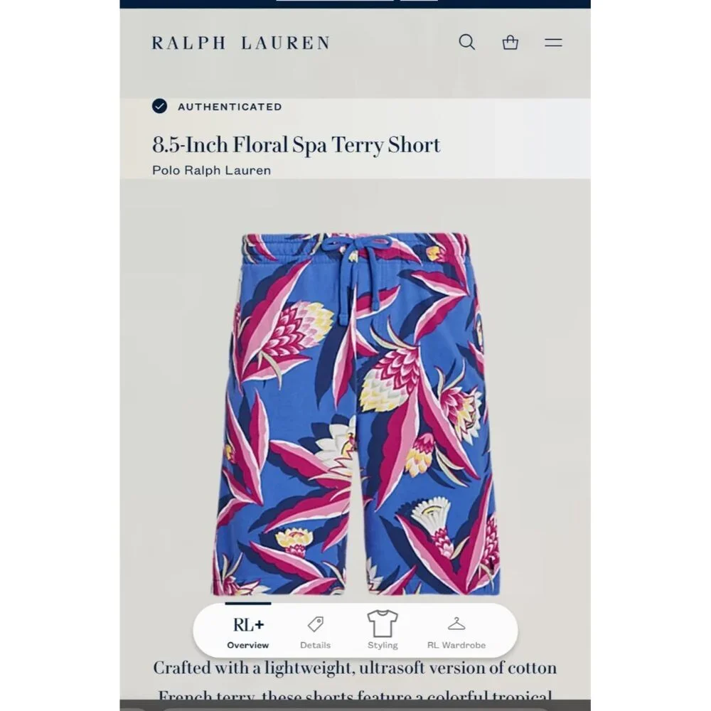 Polo Ralph Lauren Men's Shorts Printed French Terry 8.5